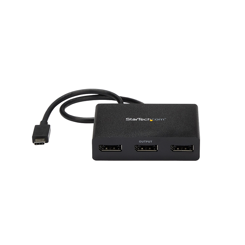 StarTech MSTCDP123DP 3-Port Multi Monitor Adapter USB-C - 3xDisplayPort 1.2 Video Splitter